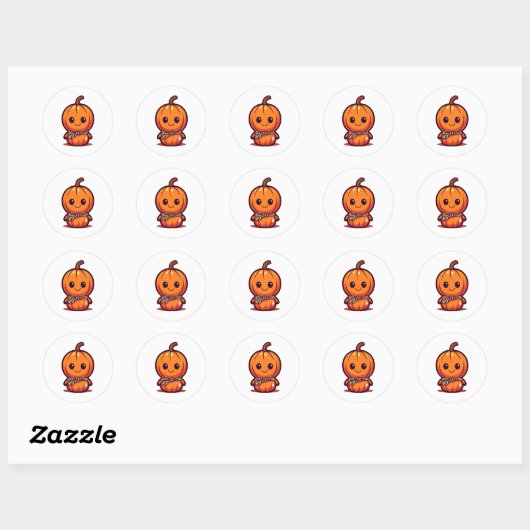 Cute pumpkin ronde sticker (Vel)