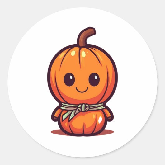 Cute pumpkin ronde sticker (Voorkant)