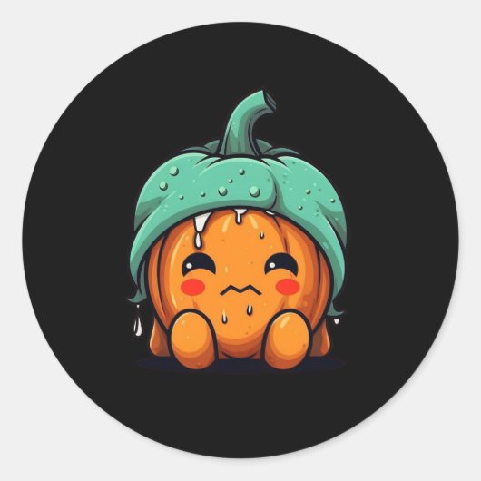 Cute pumpkin ronde sticker (Voorkant)