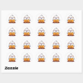 Cute pumpkin ronde sticker (Vel)
