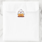 Cute pumpkin ronde sticker (Tas)