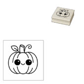 Cute Pumpkin rubber stamp & ink: 2" x 2" Rubberstempel (Gestempeld)
