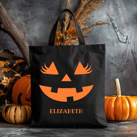 Cute Pumpkin Smile Halloween Tote Bag