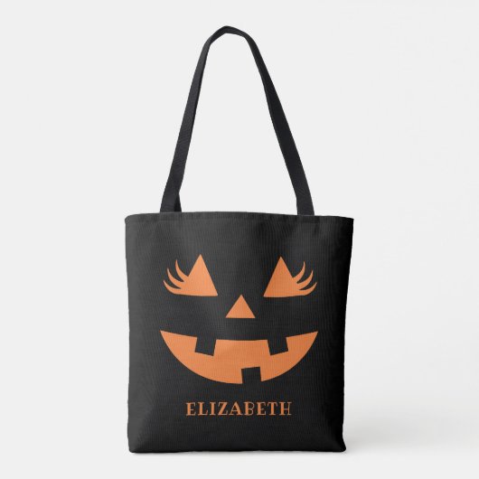 Cute Pumpkin Smile Halloween Tote Bag (Achterkant)