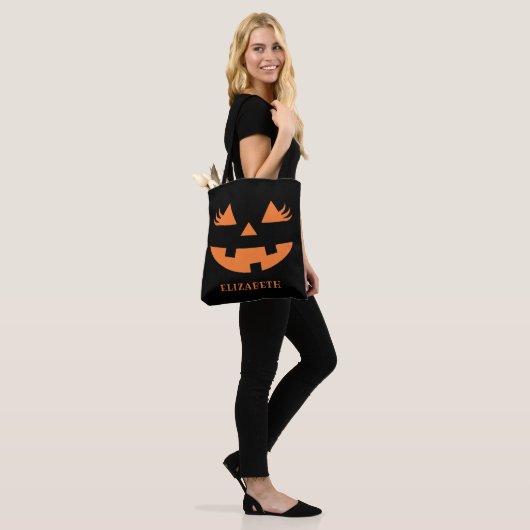 Cute Pumpkin Smile Halloween Tote Bag (Op model)