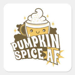 Cute Pumpkin Spice Latte Vierkante Sticker