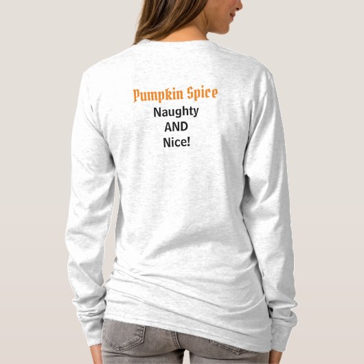 Cute Pumpkin Spice Long Slaper T-shirt (Achterkant)