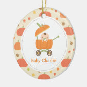 Cute Pumpkin Stroller Baby Nursery Ornament (Links)