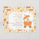 Cute Pumpkin Stroller Herfst Baby Shower Invitatio Kaart (Voorkant / Achterkant)