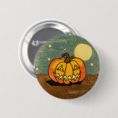 Cute Pumpkin tegen Moon Ronde Button 5,7 Cm (Voorkant /achterkant)