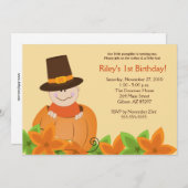 Cute Pumpkin Thanksgiving 5x7 uitnodiging op zater (Voorkant / Achterkant)
