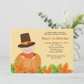 Cute Pumpkin Thanksgiving 5x7 uitnodiging op zater (Staand voorkant)