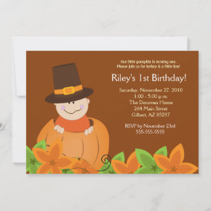 Cute Pumpkin Thanksgiving 5x7 uitnodiging op zater