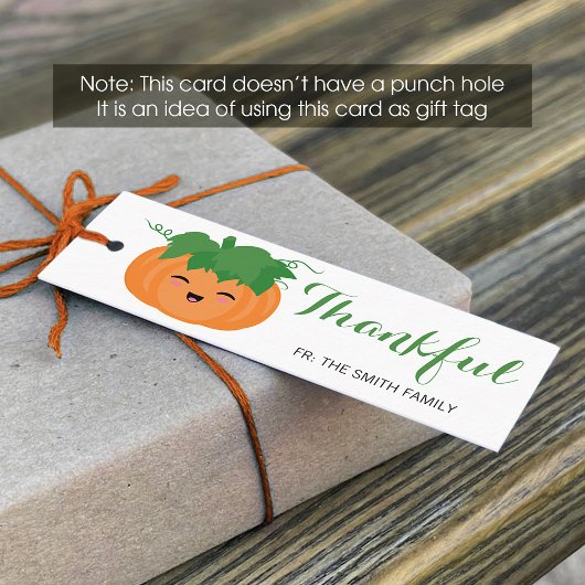 Cute Pumpkin Thanksgiving Gift Label (voor en acht