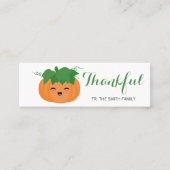 Cute Pumpkin Thanksgiving Gift Label (voor en acht (Voorkant)