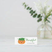 Cute Pumpkin Thanksgiving Gift Label (voor en acht (Staand voorkant)