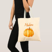 Cute Pumpkin Trick or treat Bag met naam Tote Bag (Voorkant (product))