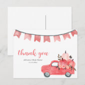 Cute Pumpkin Truck Pink Pumpkins Baby shower Briefkaart (Voorkant / Achterkant)