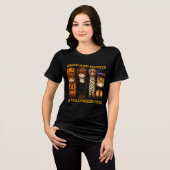Cute Pumpkin Vampire Mummy & Witch Bull Halloween Tri-Blend Shirt (Voorkant volledig)