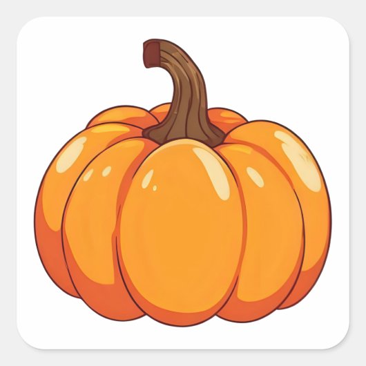 Cute Pumpkin Vierkante Sticker (Voorkant)