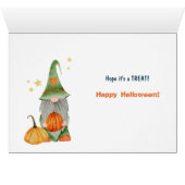 Cute Pumpkin Wagon Gnome Halloween Trick or treat (Binenzijde Horizontaal (Onderkant))