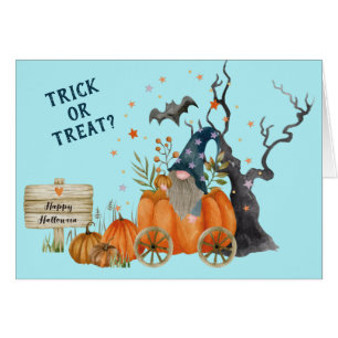 Cute Pumpkin Wagon Gnome Halloween Trick or treat