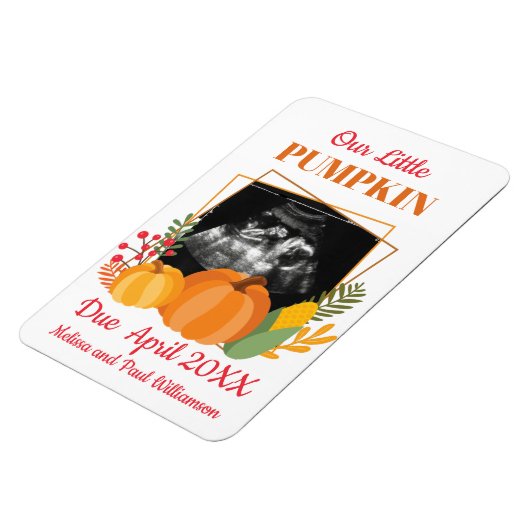 Cute Pumpkin Zwangerschap Aankondiging Baby Scan Magneet (Linkerzijde)