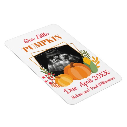 Cute Pumpkin Zwangerschap Aankondiging Baby Scan Magneet (Rechterzijde)