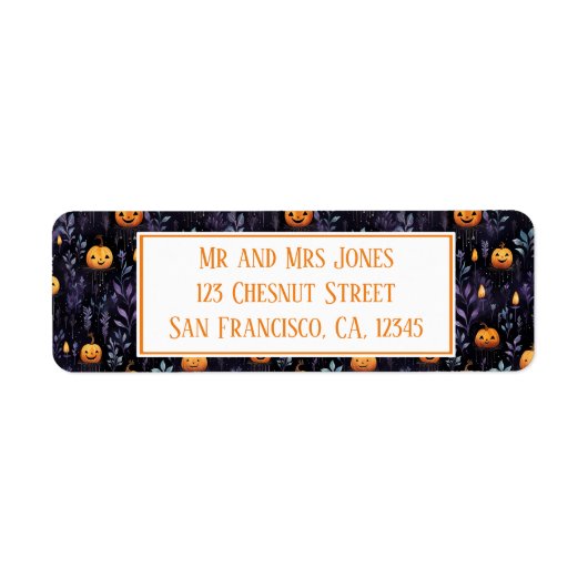 Cute Pumpkins Halloween Etiket (Voorkant)