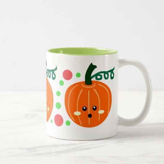 Cute Pumpkins Tweekleurige Koffiemok (Rechts)