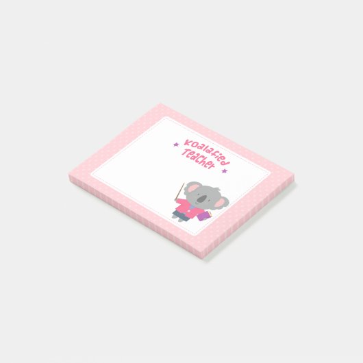 Cute Pun Humoureus Koala Beer Leraar Post-it® Notes (Schuin)