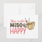 Cute Pun je maakt Miso Happy Funny Valentijnsdag Briefkaart (Voorkant / Achterkant)