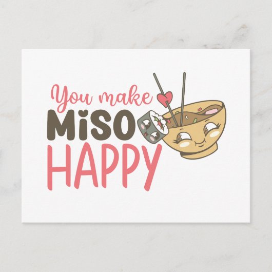 Cute Pun je maakt Miso Happy Funny Valentijnsdag Briefkaart (Voorkant)