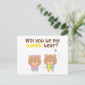 Cute Pun Love Confession be My Honey Beer Briefkaart (Staand voorkant)