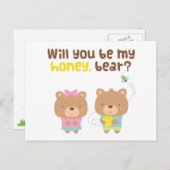 Cute Pun Love Confession be My Honey Beer Briefkaart (Voorkant / Achterkant)