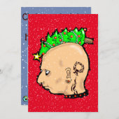 CUTE PUNK CHRISTMAS Red Holiday Kaart (Voorkant / Achterkant)