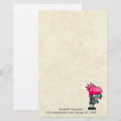 Cute Punk Rock Zombie Girl Illustratie Briefpapier (Voorkant / Achterkant)