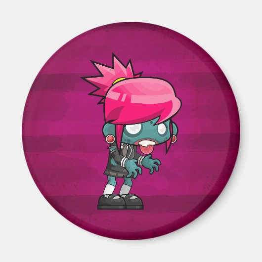 Cute Punk Rock Zombie Girl Illustratie Magneet (Voorkant)