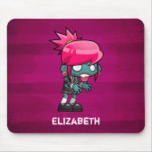 Cute Punk Rock Zombie Girl Illustratie Muismat (Voorkant)