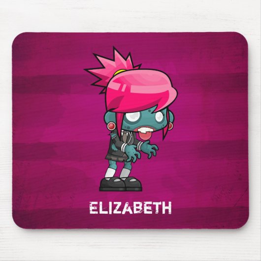 Cute Punk Rock Zombie Girl Illustratie Muismat (Voorkant)