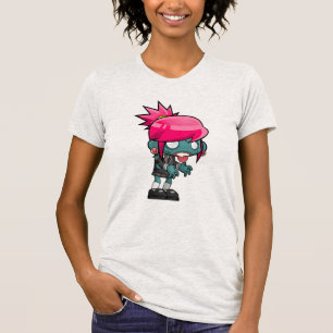Cute Punk Rock Zombie Girl Illustratie T-shirt