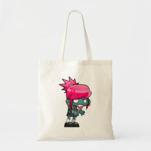 Cute Punk Rock Zombie Girl Illustratie Tote Bag