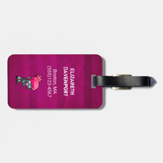 Cute Punk Rock Zombie Grrl Bagagelabel (Achterkant horizontaal)