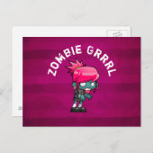 Cute Punk Rock Zombie Grrl Briefkaart (Voorkant / Achterkant)