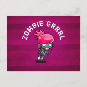 Cute Punk Rock Zombie Grrl Briefkaart