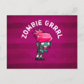 Cute Punk Rock Zombie Grrl Briefkaart (Voorkant)