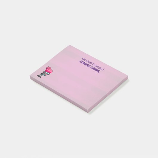 Cute Punk Rock Zombie Grrl Post-it® Notes (Schuin)