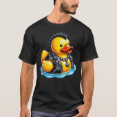 Cute Punk Rubber Duck Rock'n Roll Goth, Funny Duck T-shirt (Voorkant)
