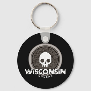Cute Punk Skull Wisconsin Sleutelhanger Donker
