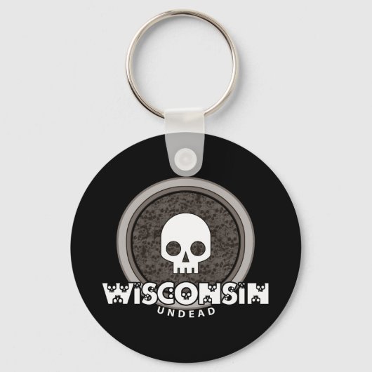Cute Punk Skull Wisconsin Sleutelhanger Donker (Voorkant)